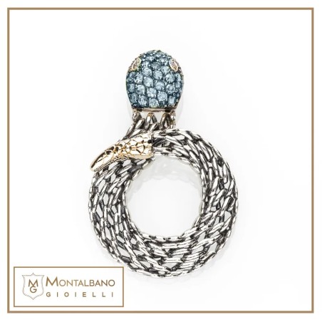 Ciondolo Medievale serpente azzurro| Gioielli De Nobili